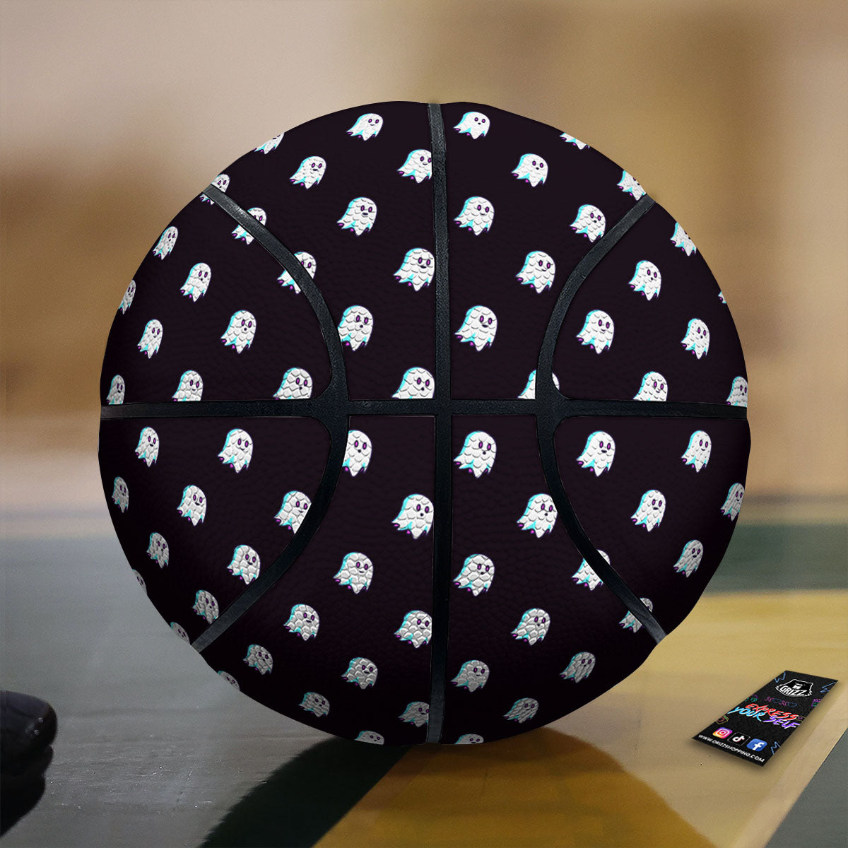 Halloween Ghost Little Print Pattern Basketball