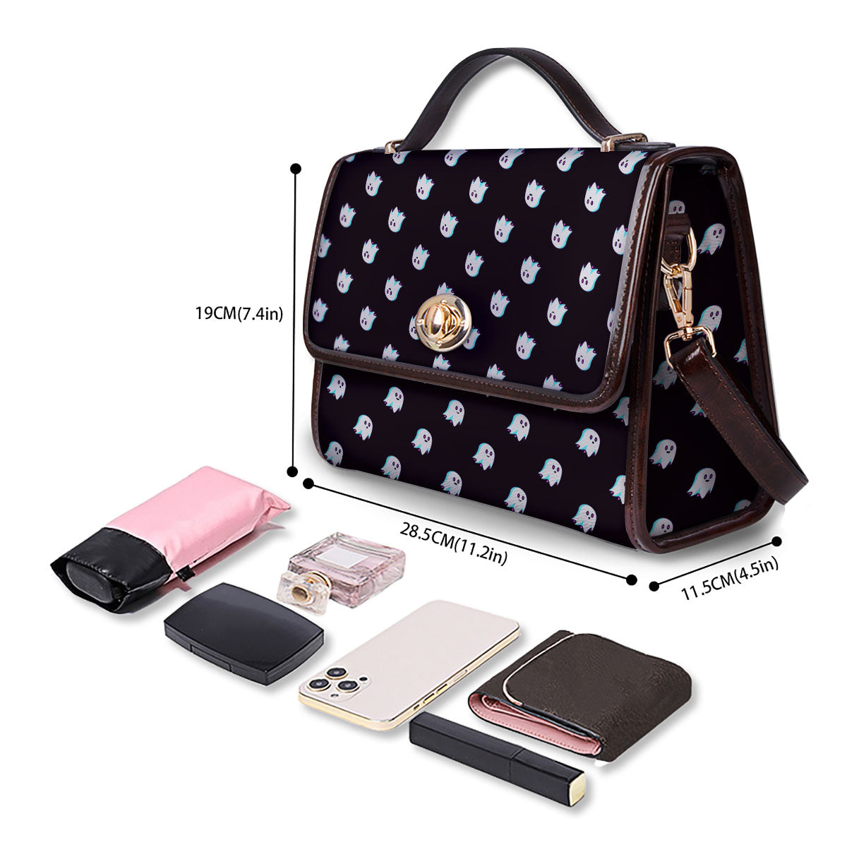 Halloween Ghost Little Print Pattern Women's Satchel Bag