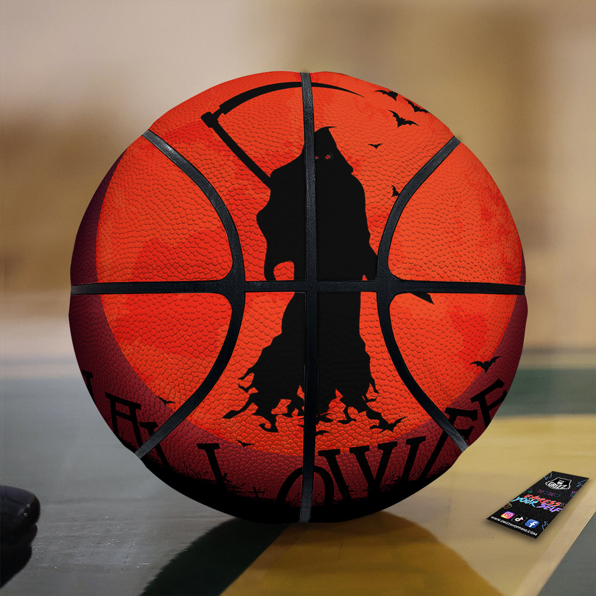 Halloween Grim Reaper Print Basketball