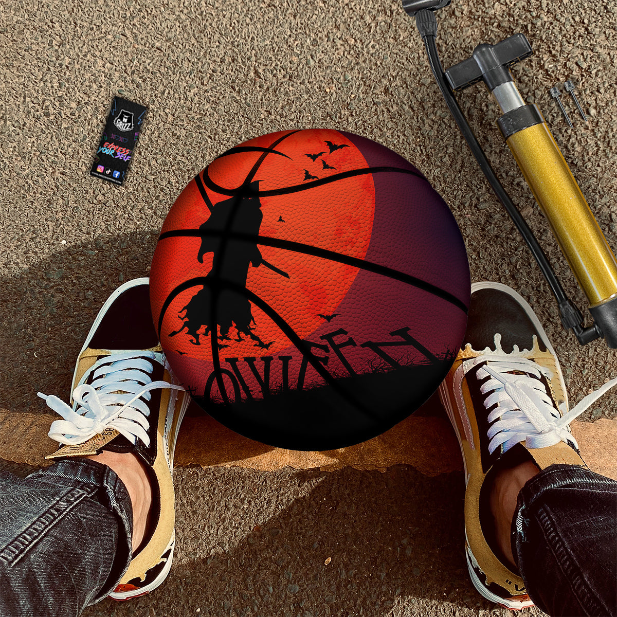 Halloween Grim Reaper Print Basketball