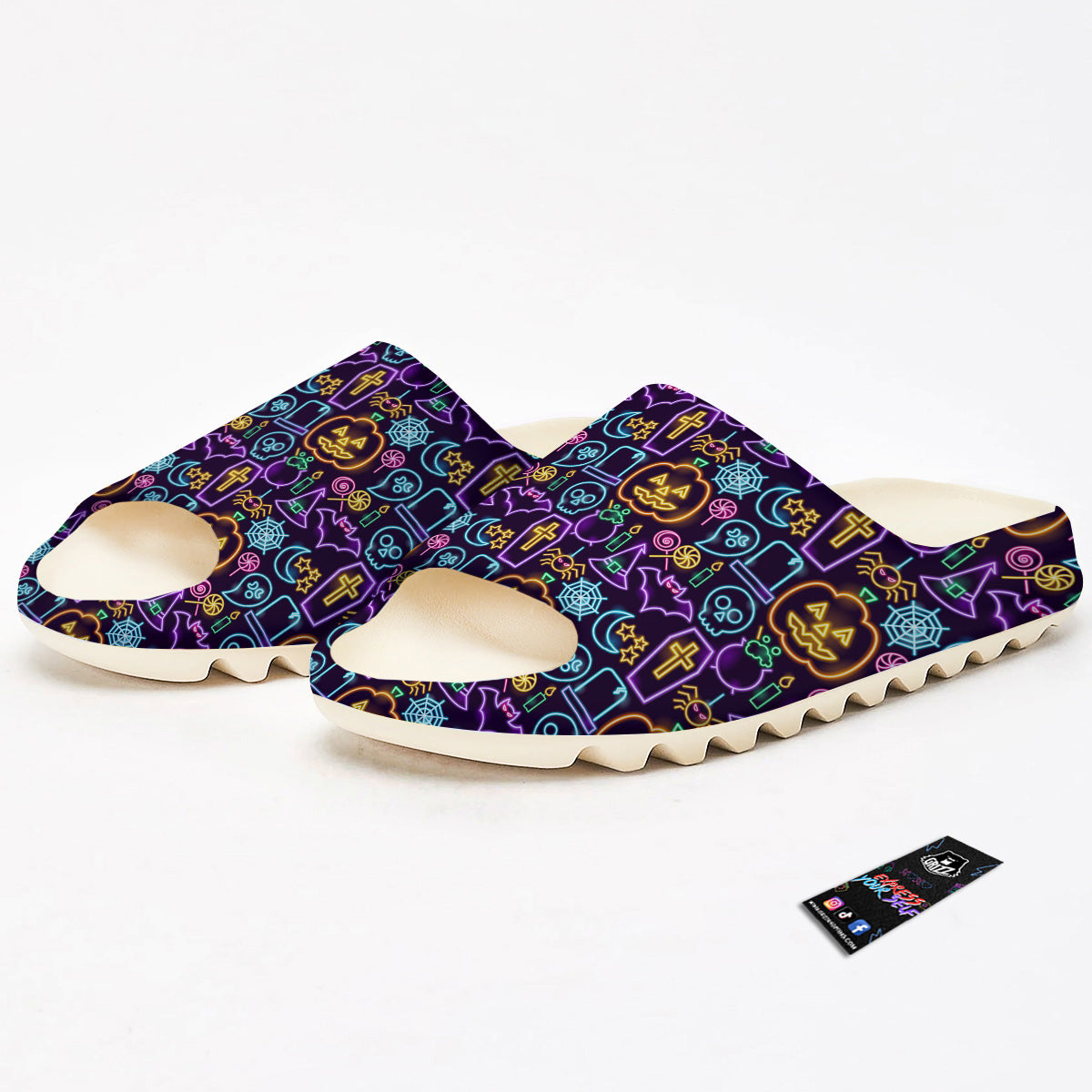 Halloween Neon Cute Print Pattern Sandals-grizzshop