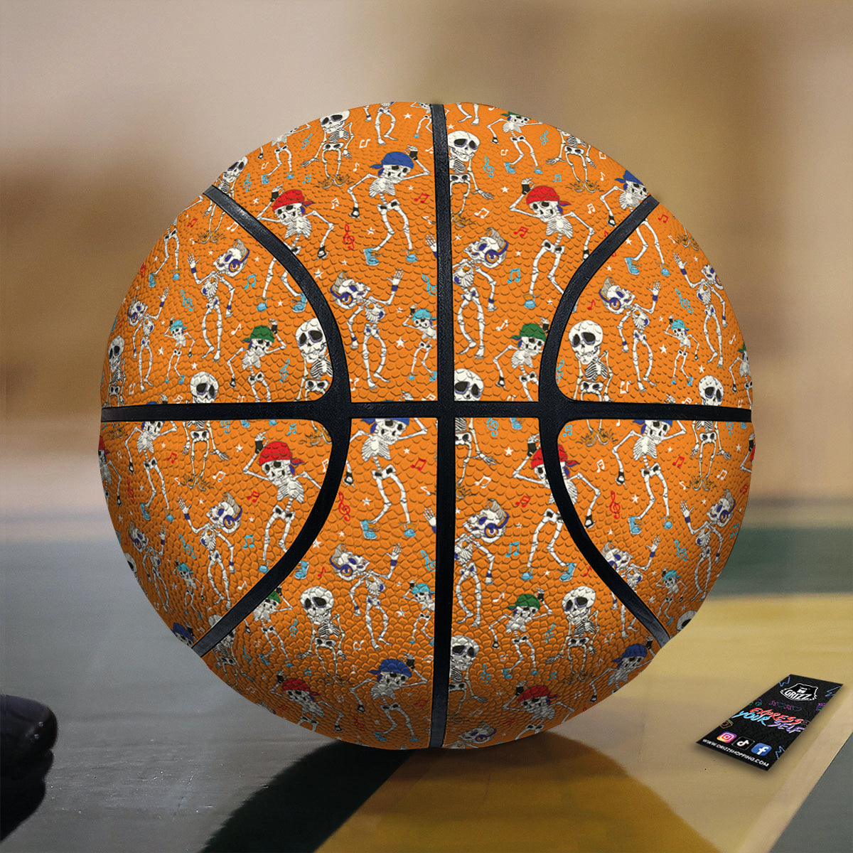 Halloween Party Orange Print Pattern Basketball