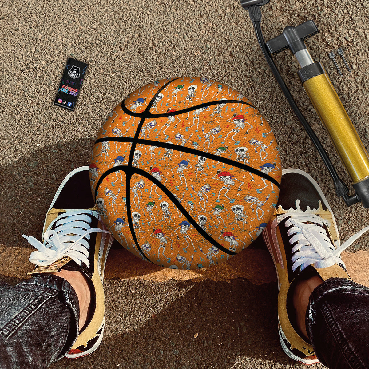 Halloween Party Orange Print Pattern Basketball