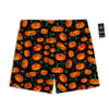 Halloween Pumpkin Print Pattern Mesh Shorts