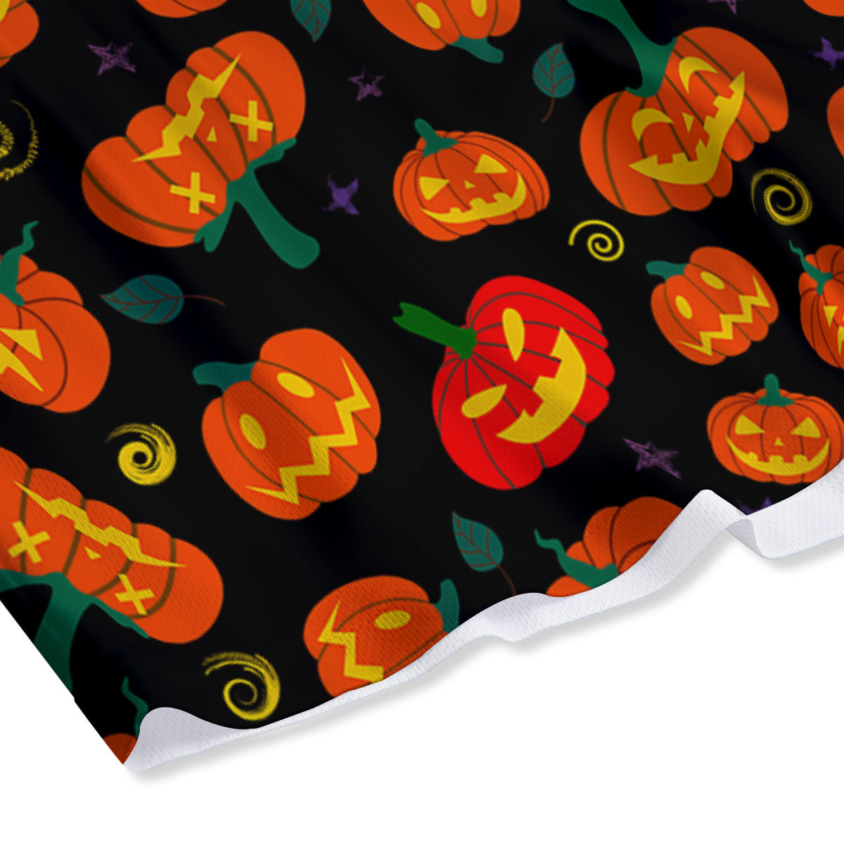 Halloween Pumpkin Print Pattern Mesh Shorts