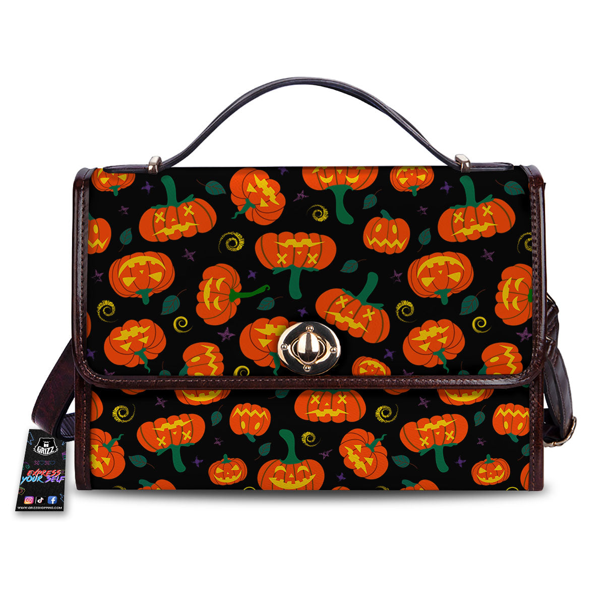 Halloween Pumpkin Print Pattern Women's Satchel Bag