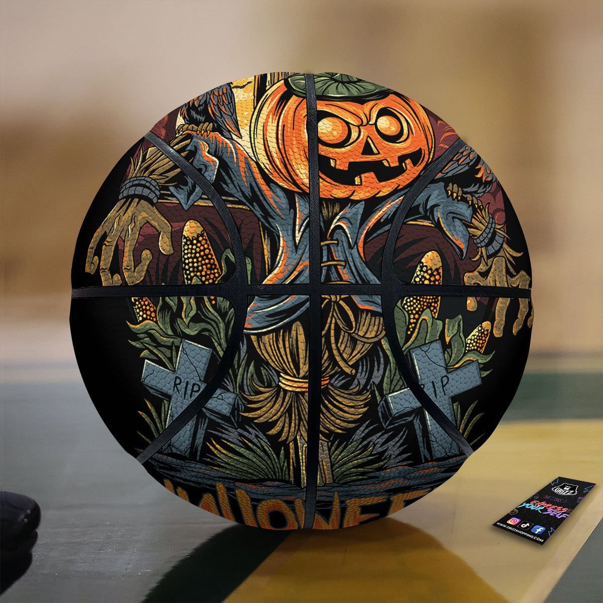 Halloween Scarecrow Print Basketball