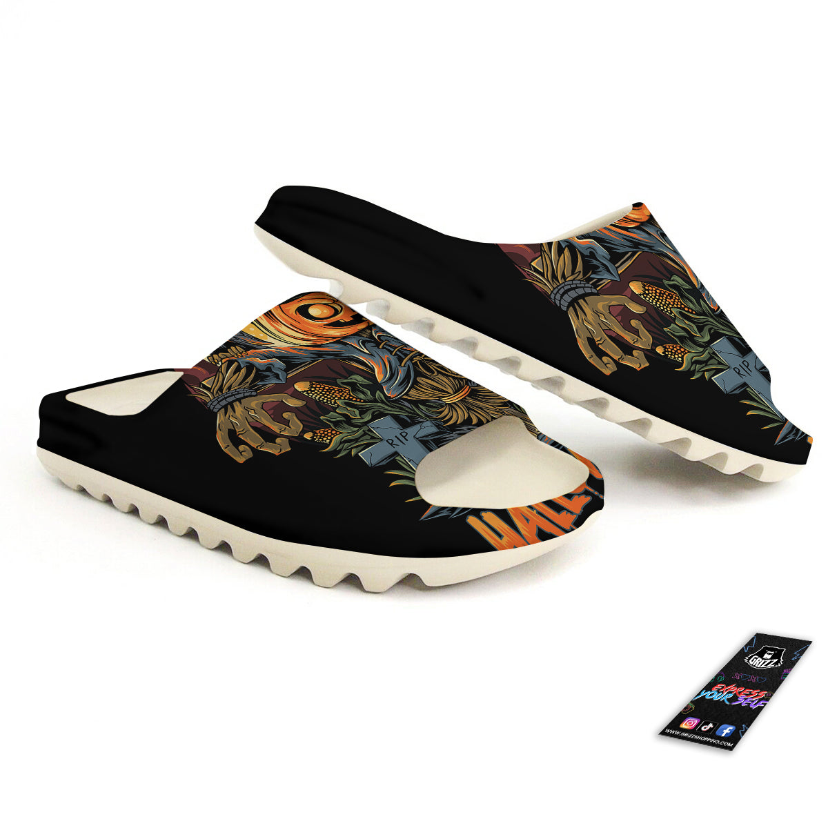 Halloween Scarecrow Print Sandals-grizzshop