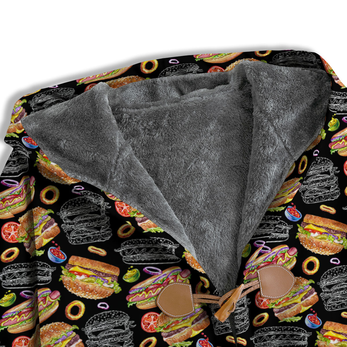 Hamburger And Hot Dog Print Pattern Men's Windbreaker Jacket-grizzshop