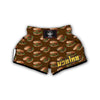 Hamburger Brown Pattern Print Muay Thai Boxing Shorts-grizzshop