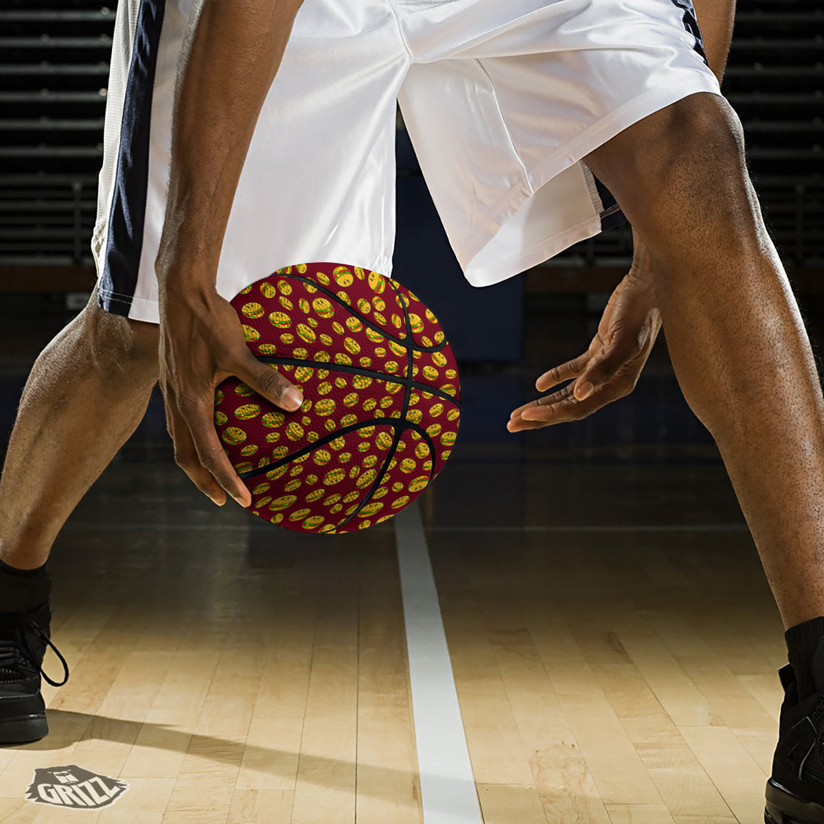 Hamburger Cute Print Pattern Basketball-grizzshop
