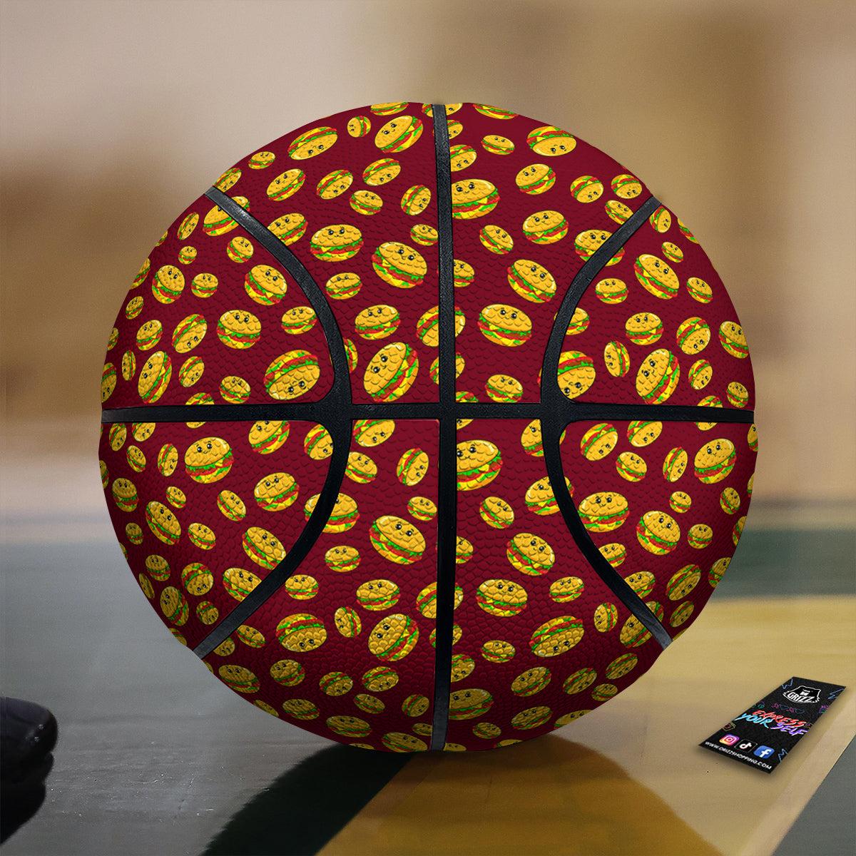 Hamburger Cute Print Pattern Basketball-grizzshop