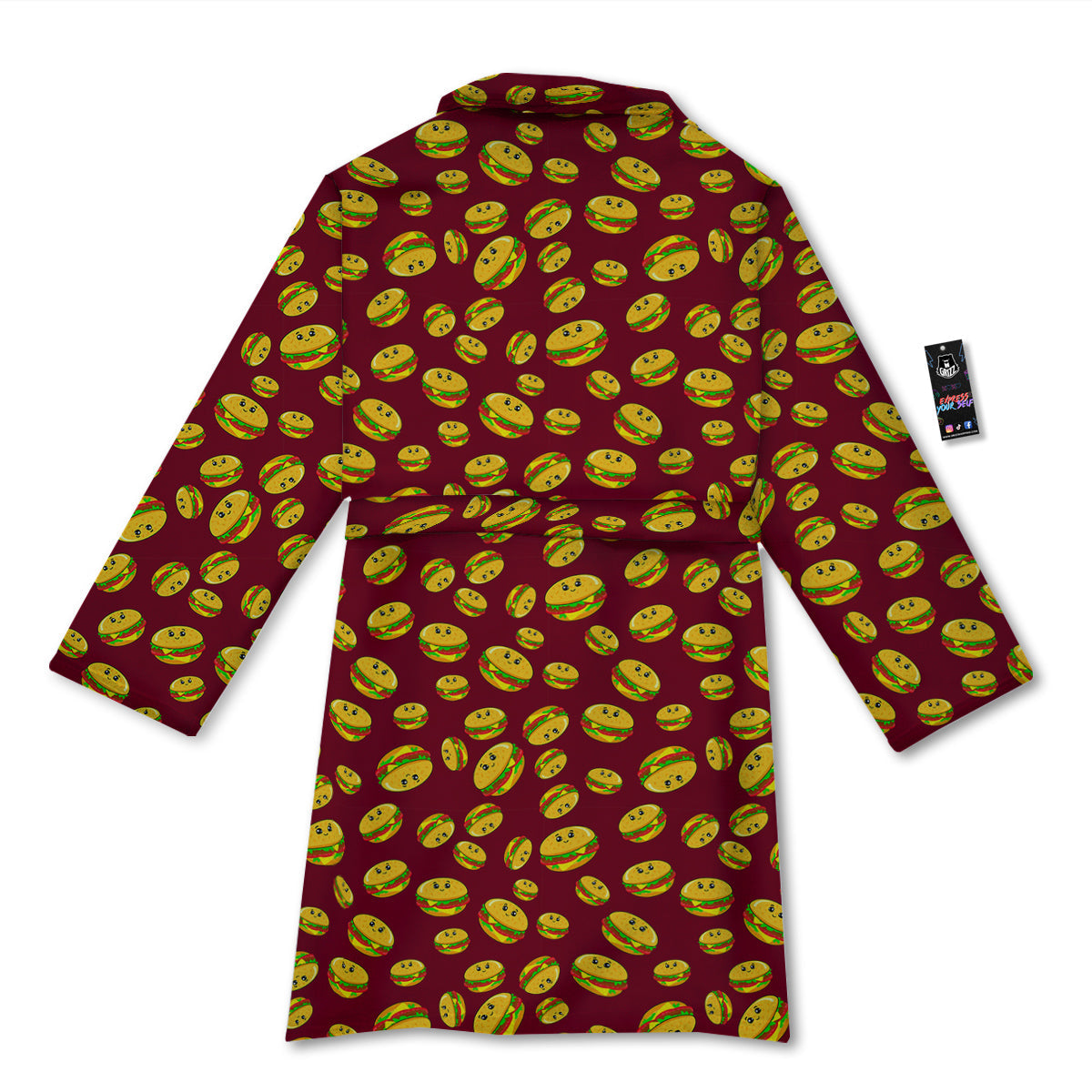 Hamburger Cute Print Pattern Bathrobe-grizzshop