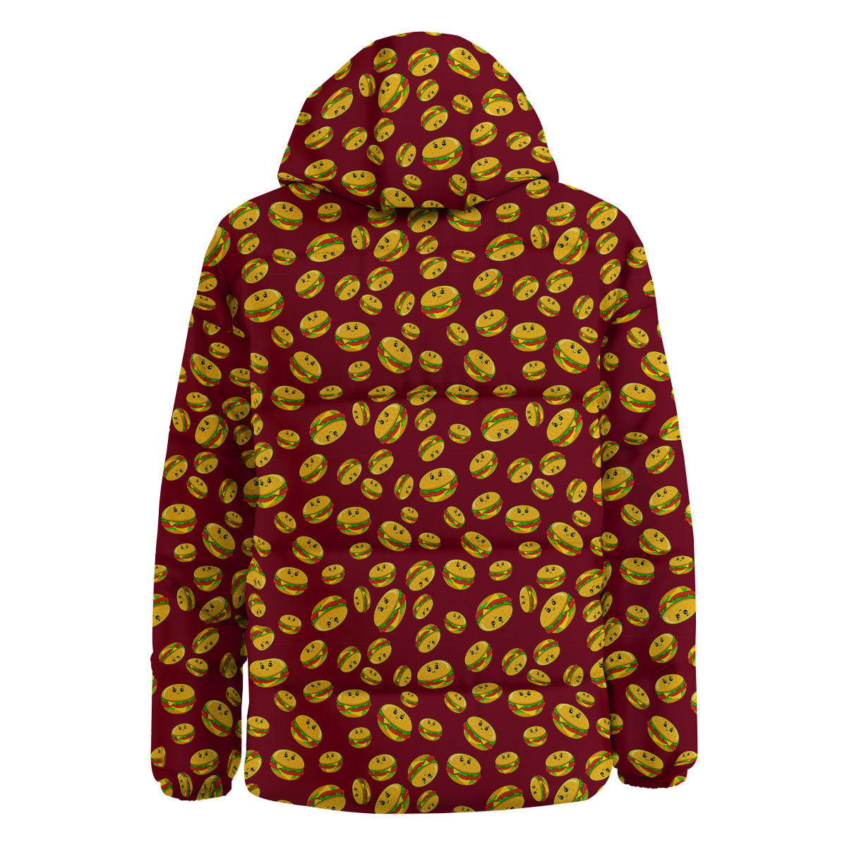 Hamburger Cute Print Pattern Down Jacket-grizzshop
