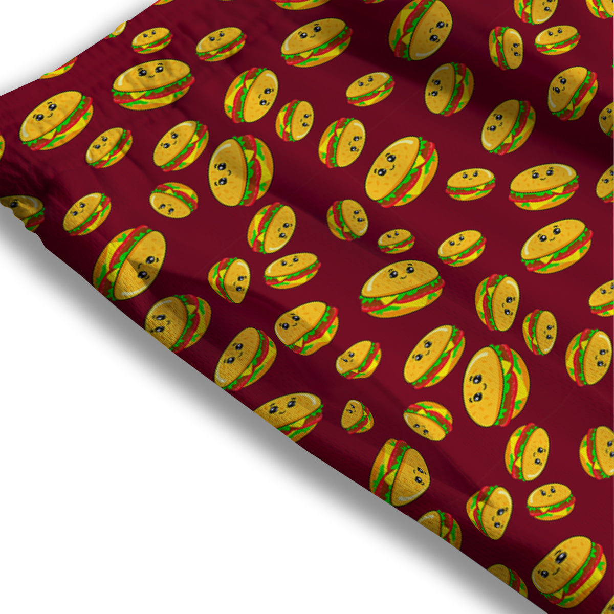 Hamburger Cute Print Pattern Mesh Shorts
