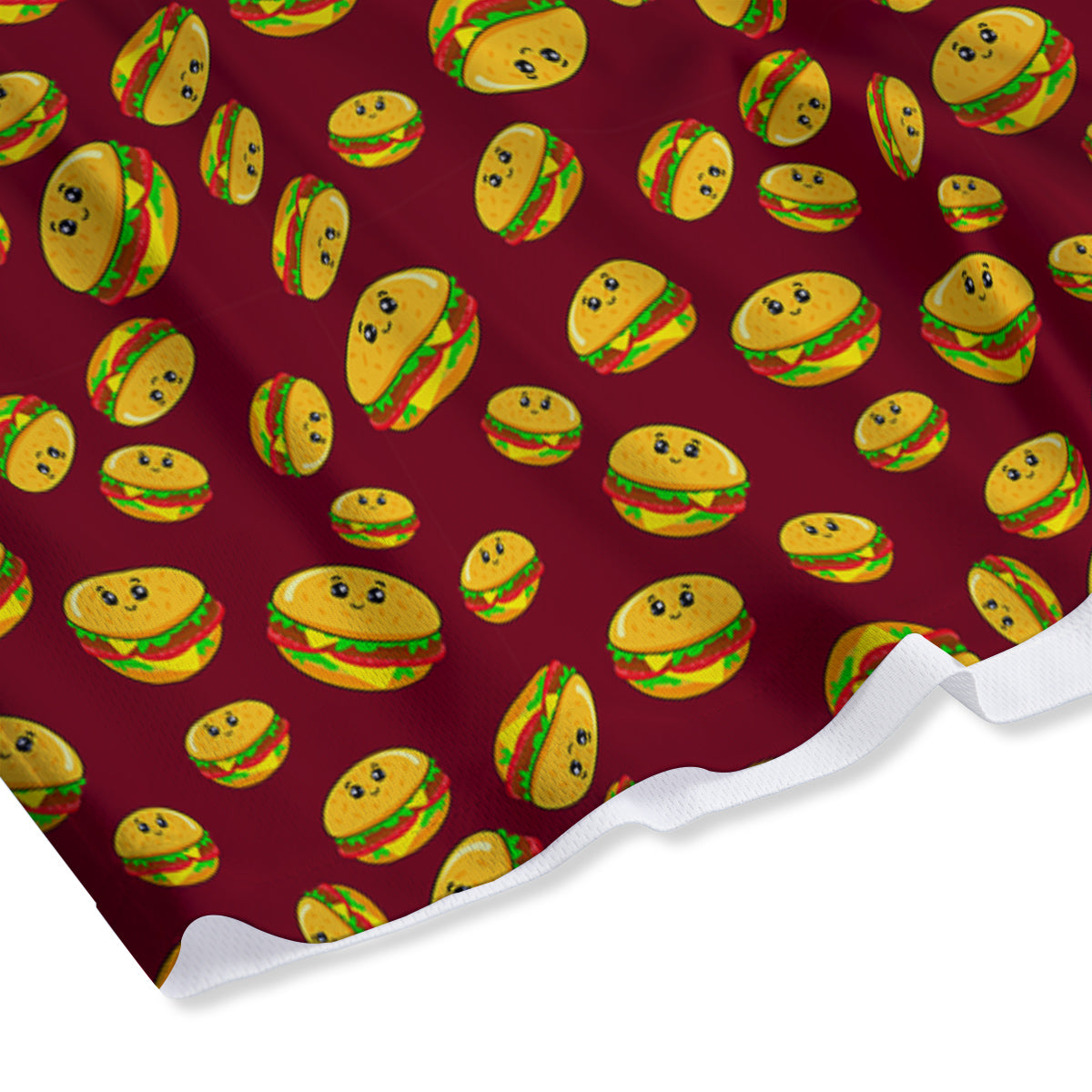 Hamburger Cute Print Pattern Mesh Shorts