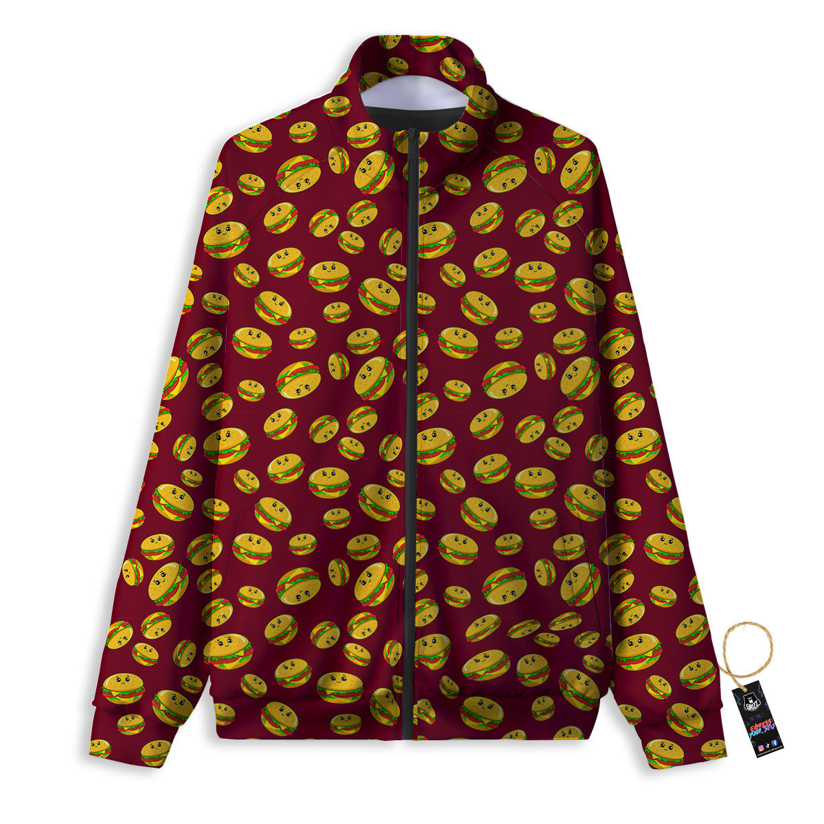 Hamburger Cute Print Pattern Track Jacket-grizzshop