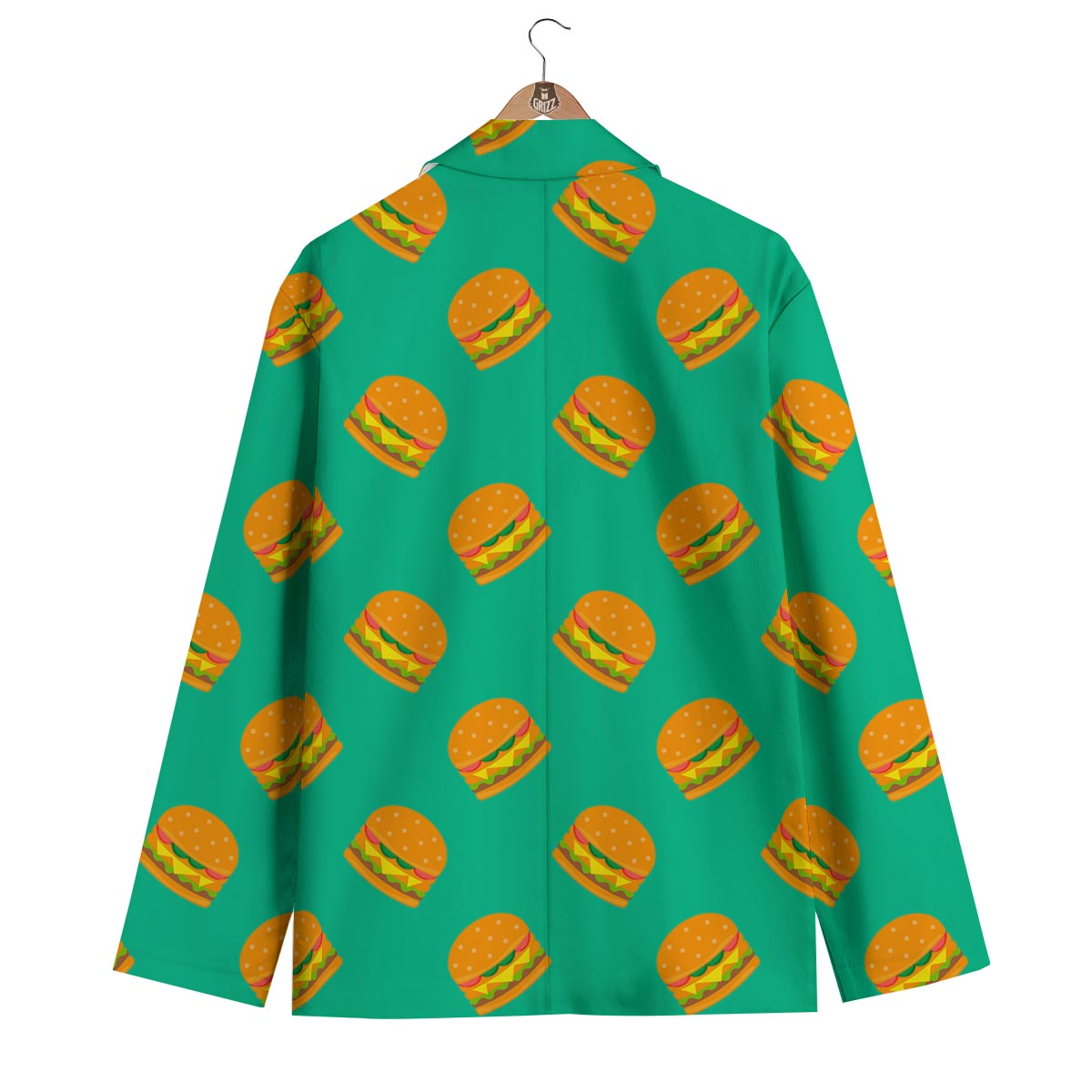 Hamburger Pastel Pattern Print Men's Blazer-grizzshop