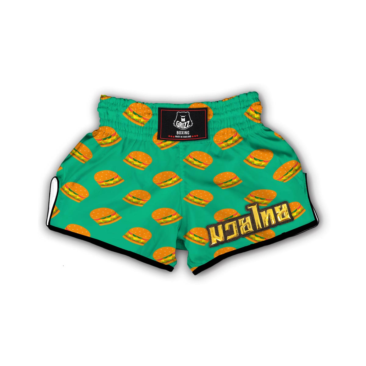 Hamburger Pastel Pattern Print Muay Thai Boxing Shorts-grizzshop