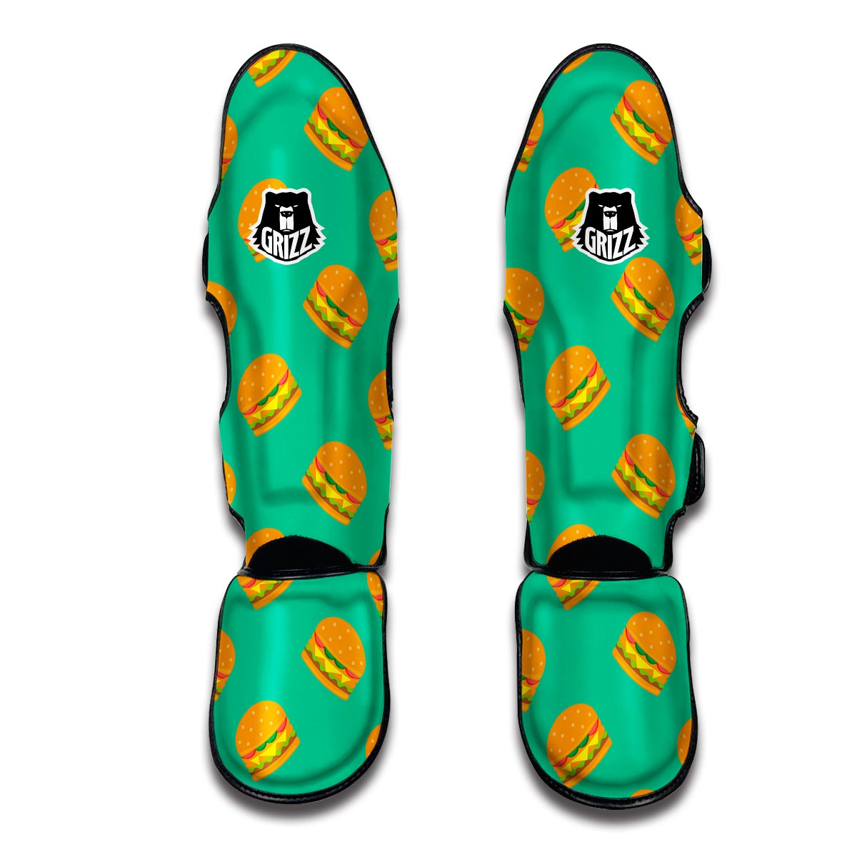 Hamburger Pastel Pattern Print Muay Thai Shin Guards-grizzshop