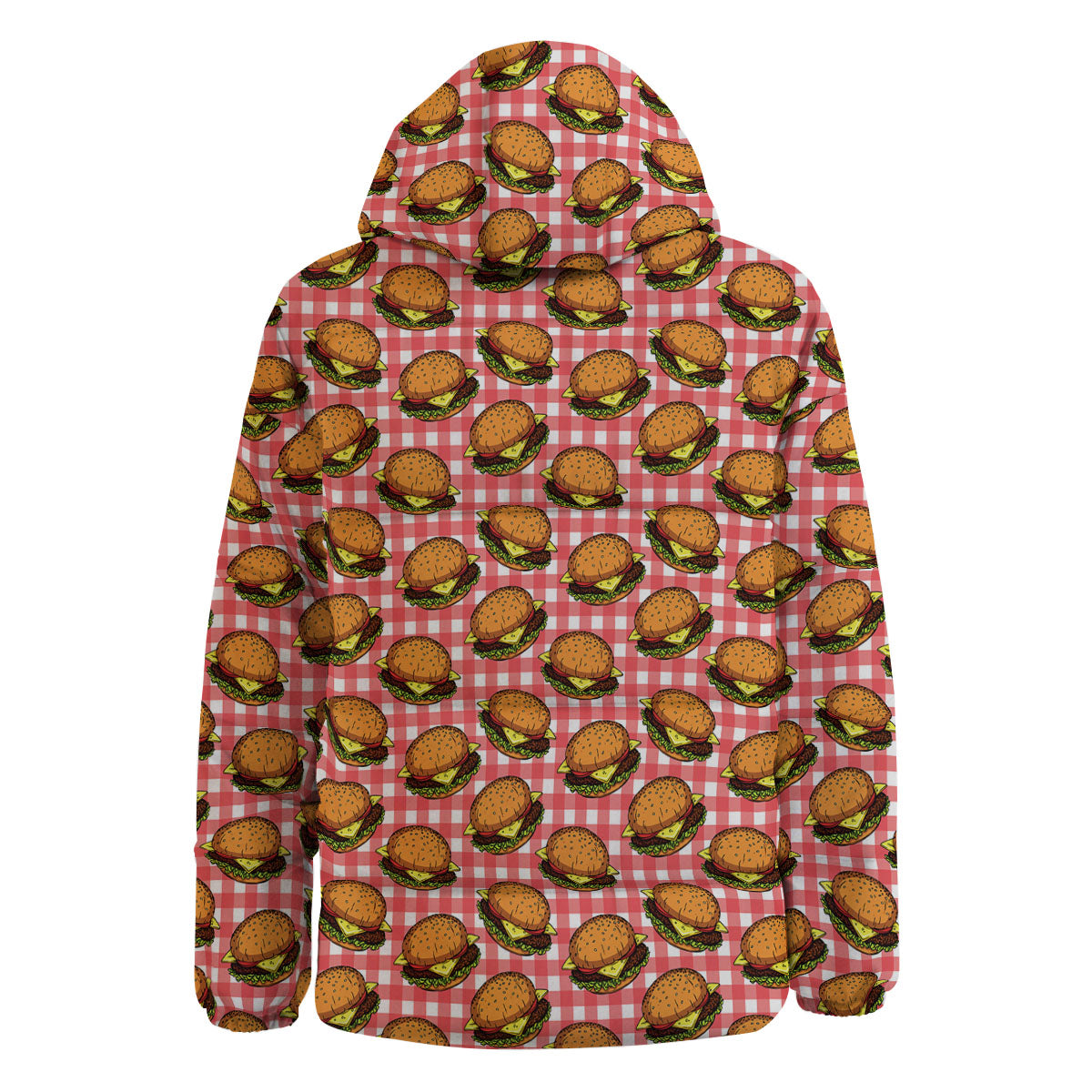 Hamburger Plaid Print Pattern Down Jacket-grizzshop