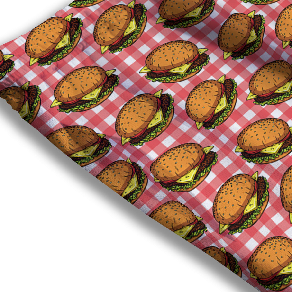 Hamburger Plaid Print Pattern Mesh Shorts