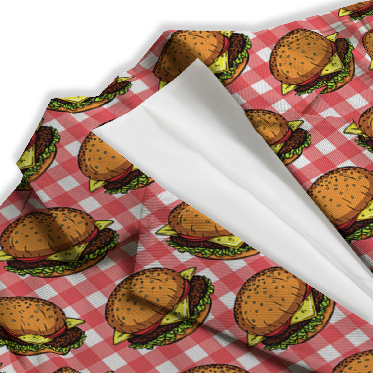 Hamburger Plaid Print Pattern Women's Blazer-grizzshop