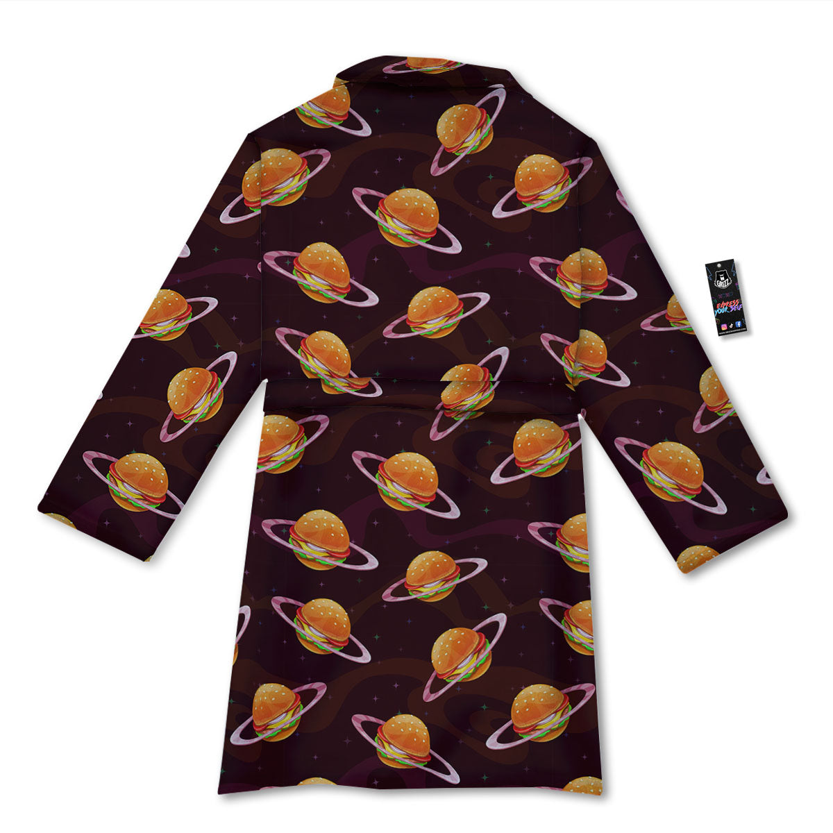Hamburger Planet Print Pattern Bathrobe-grizzshop