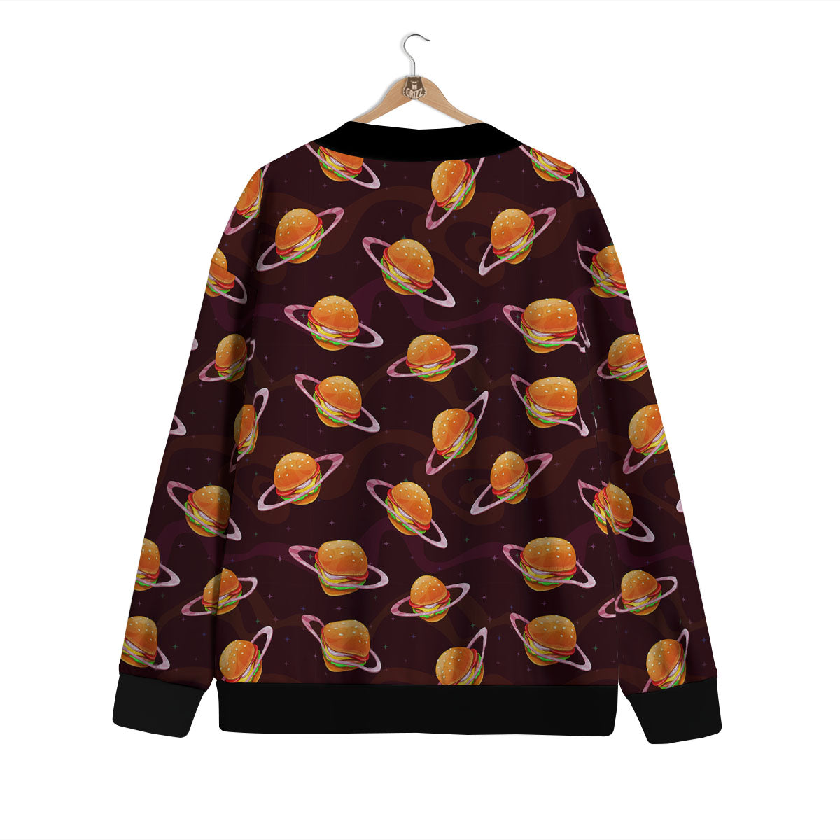 Hamburger Planet Print Pattern Cardigan-grizzshop