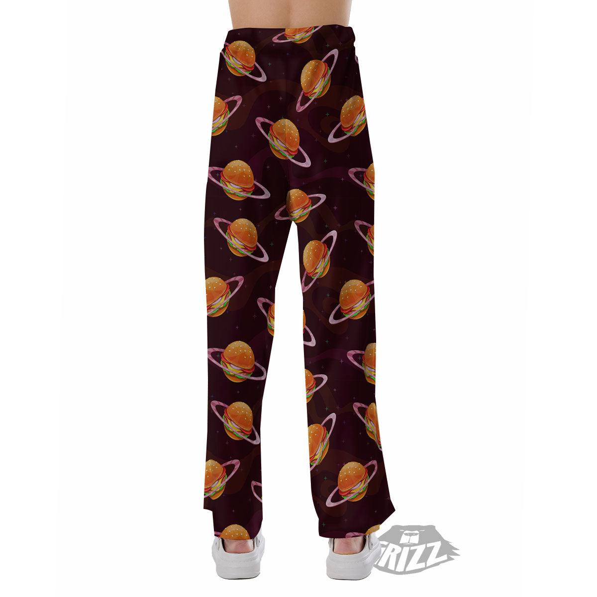 Hamburger Planet Print Pattern Pajama Pants-grizzshop