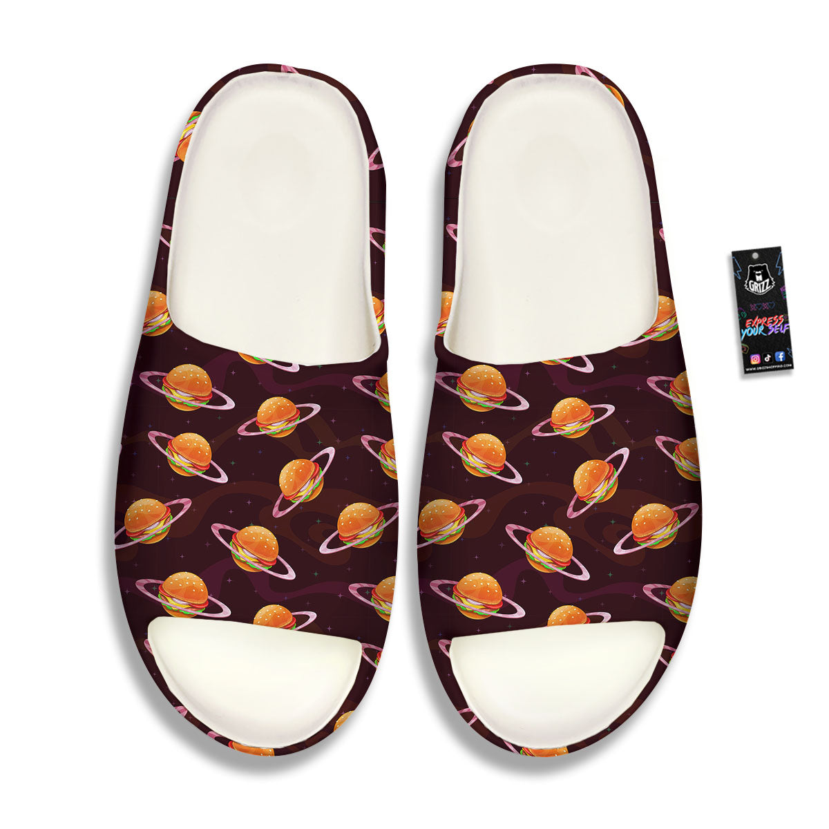 Hamburger Planet Print Pattern Sandals-grizzshop