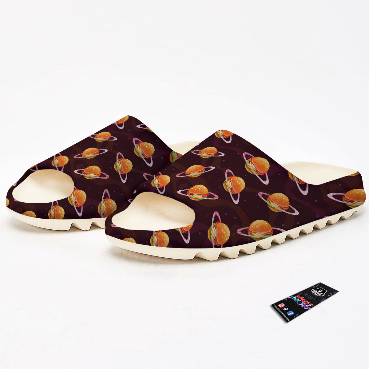 Hamburger Planet Print Pattern Sandals-grizzshop
