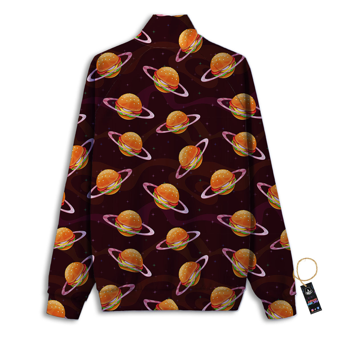 Hamburger Planet Print Pattern Track Jacket-grizzshop
