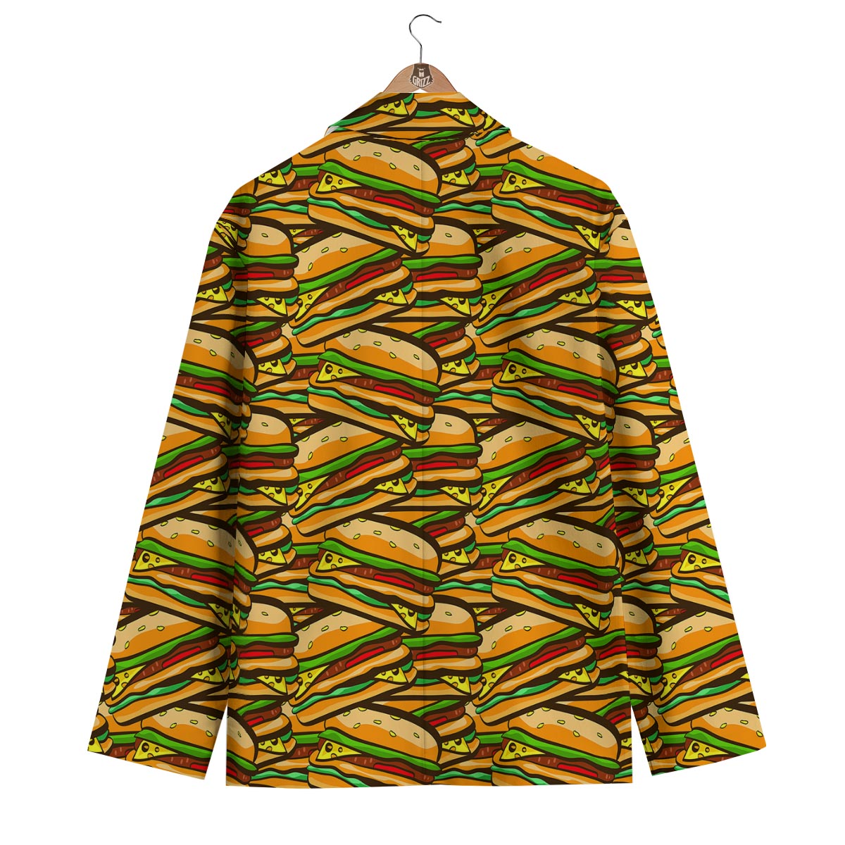 Hamburger Print Pattern Men's Blazer-grizzshop