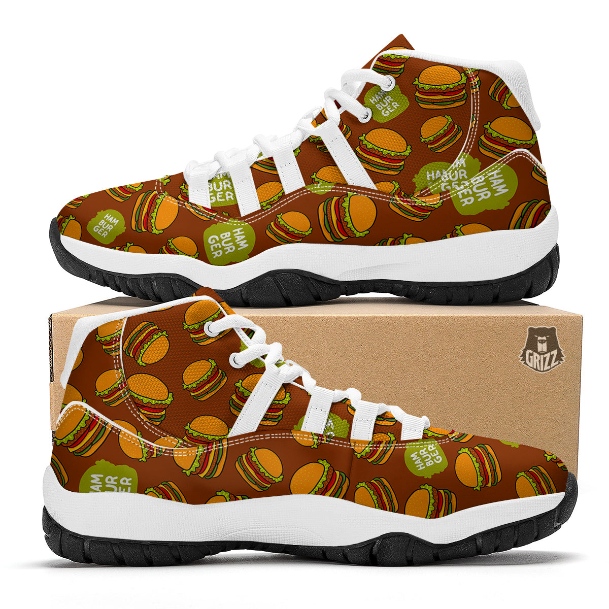 Hamburger White Bball Shoes-grizzshop
