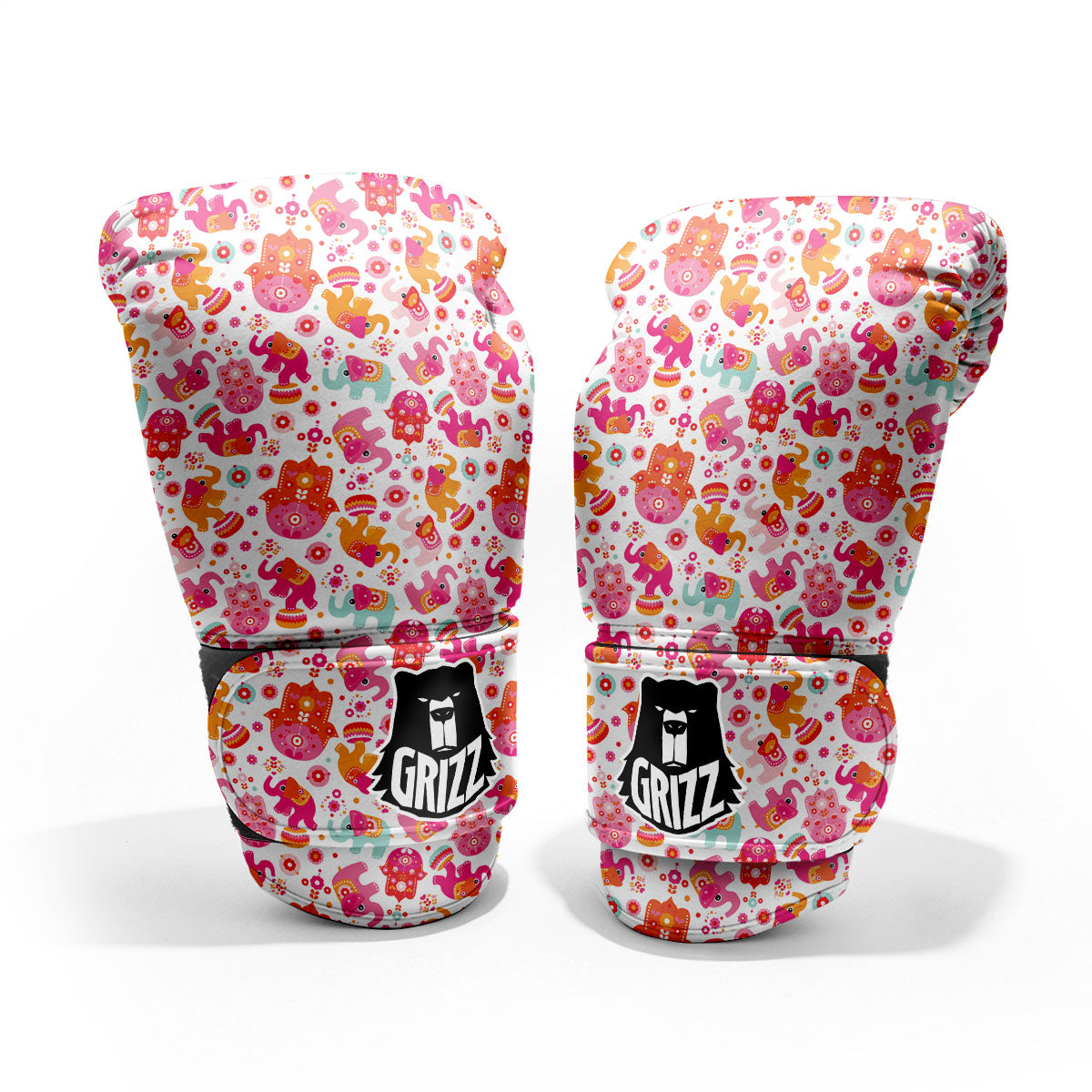 Hamsa And Girly Elephant Print Pattern Pro Boxing Glove
