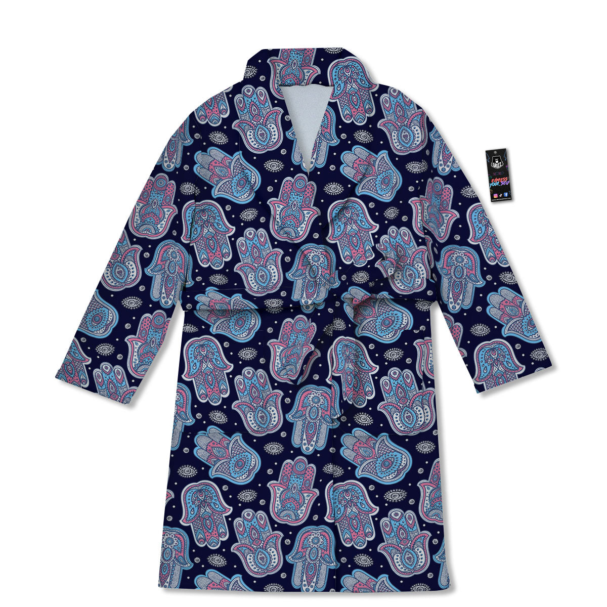 Hamsa Boho Print Pattern Bathrobe-grizzshop