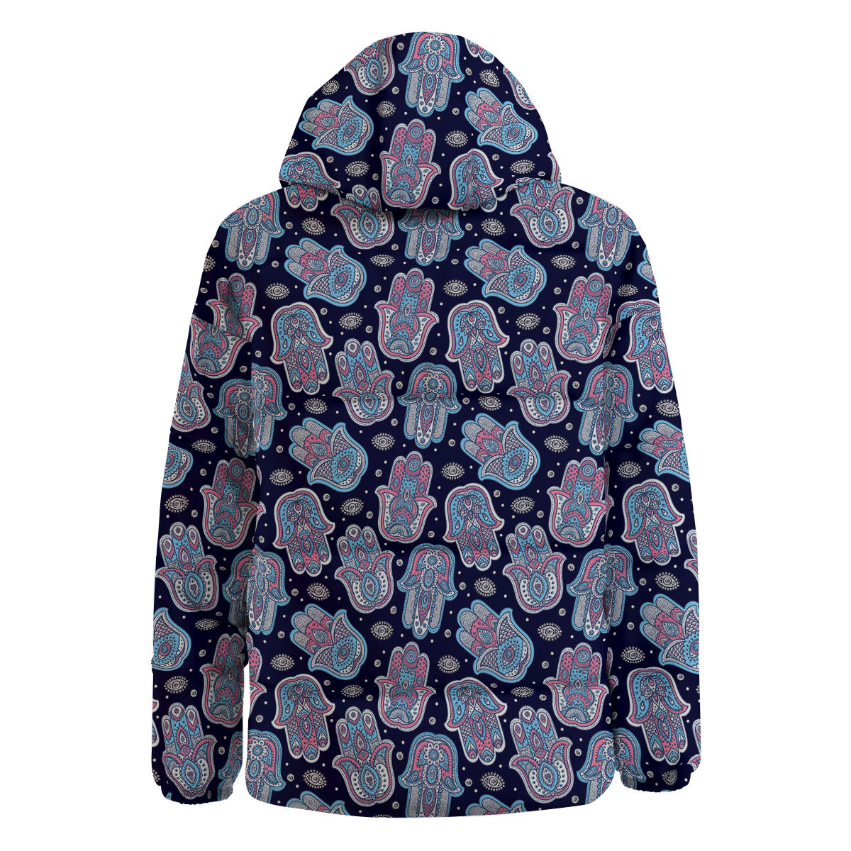 Hamsa Boho Print Pattern Down Jacket-grizzshop