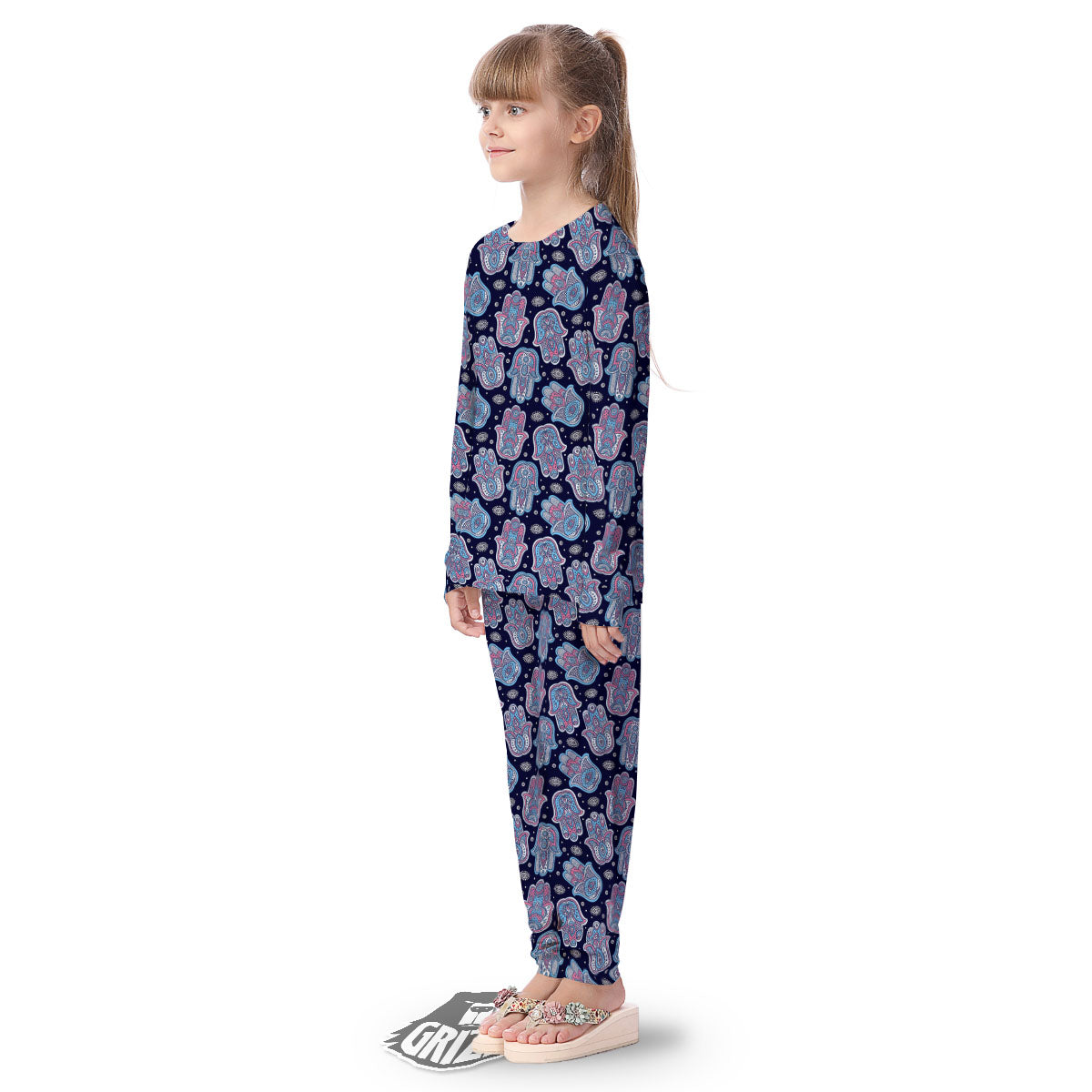 Hamsa Boho Print Pattern Kid's Pajamas-grizzshop
