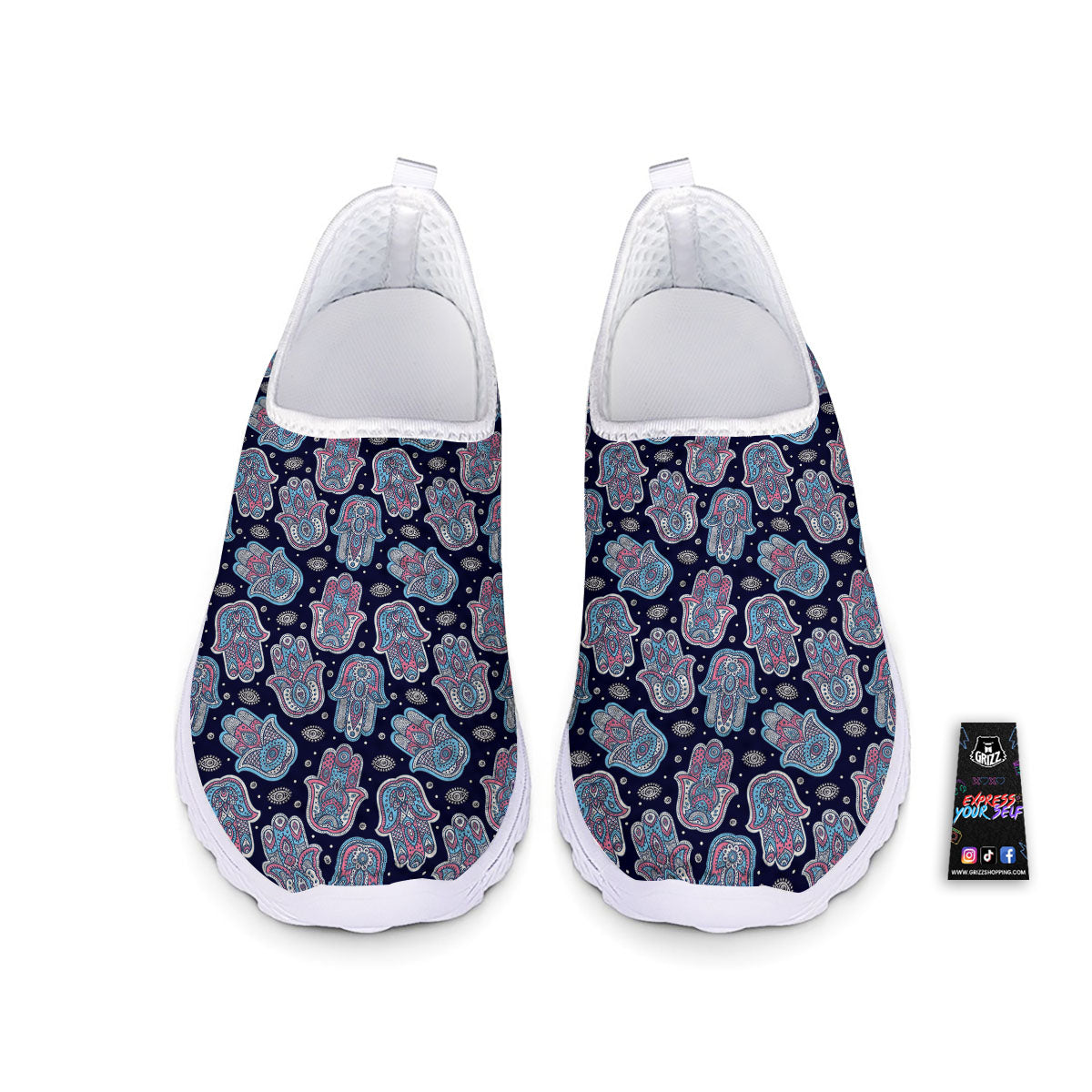 Hamsa Boho Print Pattern Nurse Shoes-grizzshop