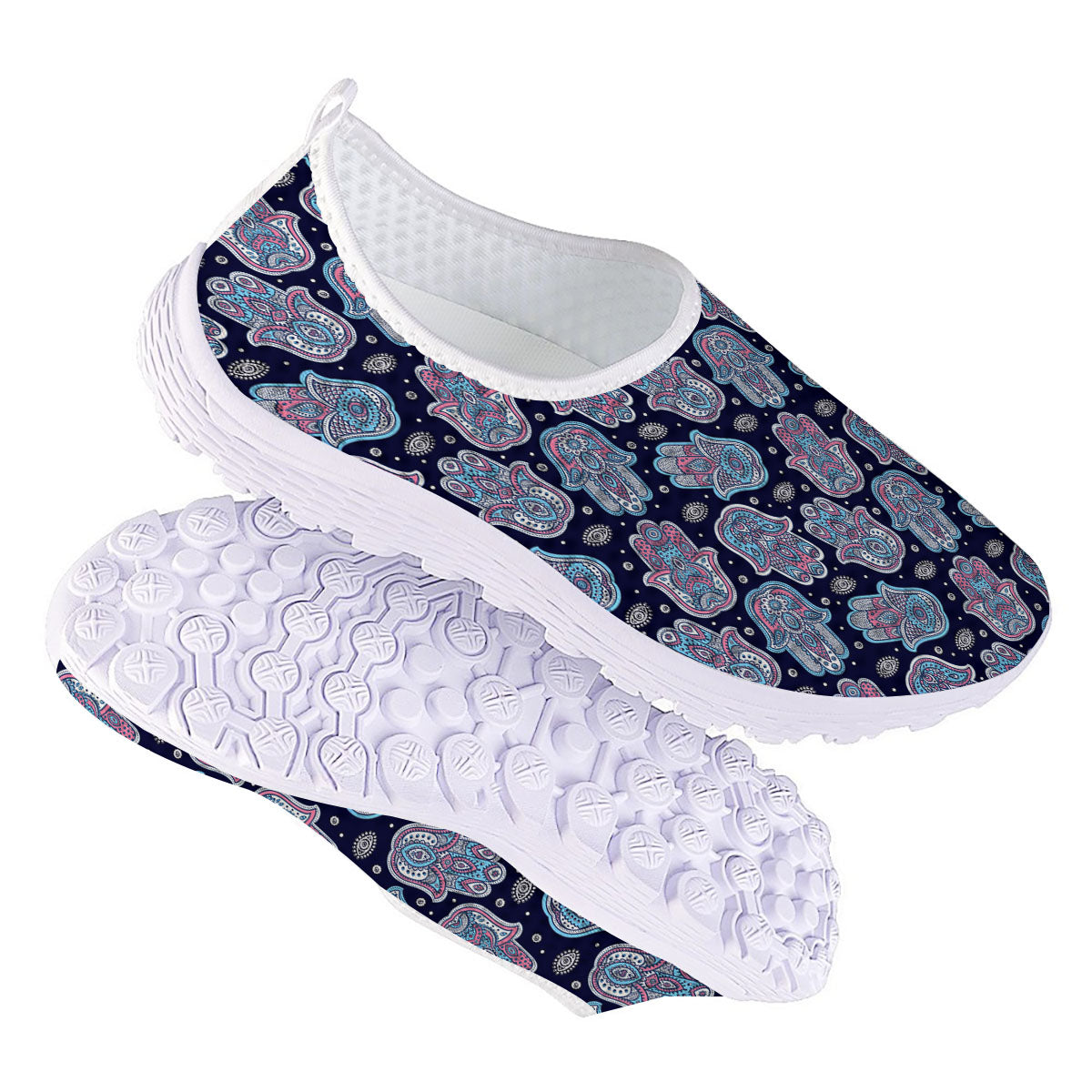 Hamsa Boho Print Pattern Nurse Shoes-grizzshop