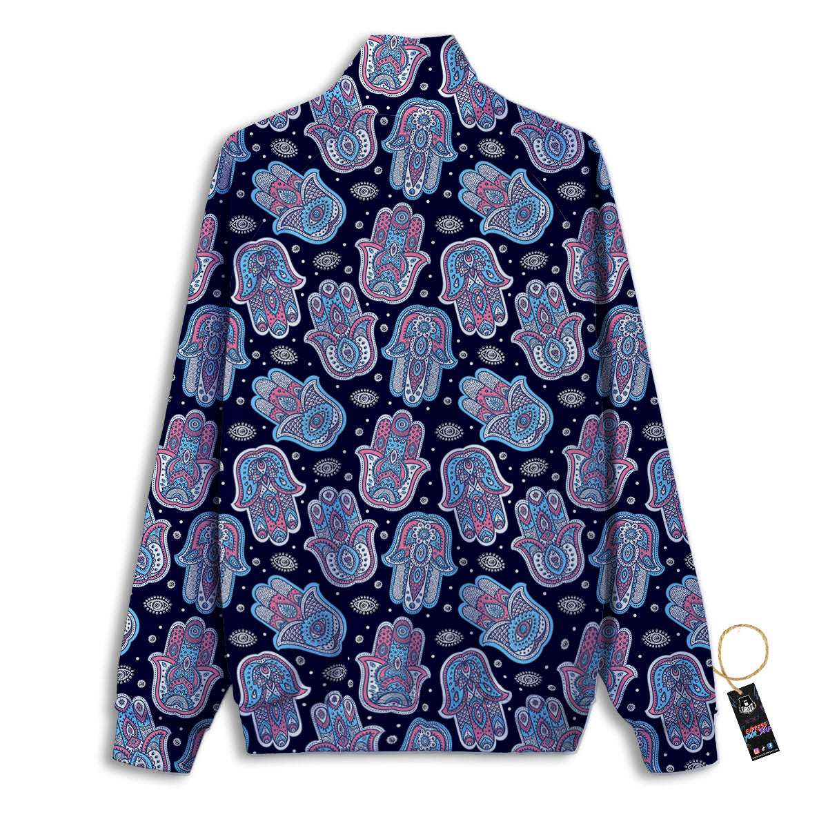 Hamsa Boho Print Pattern Track Jacket-grizzshop