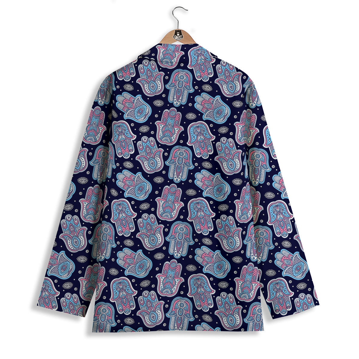 Hamsa Boho Print Pattern Women's Blazer-grizzshop