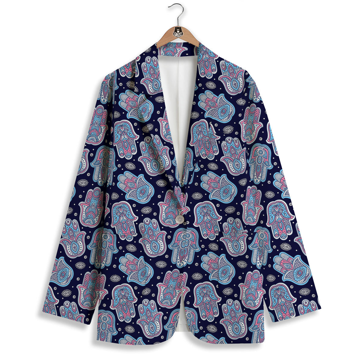 Hamsa Boho Print Pattern Women's Blazer-grizzshop