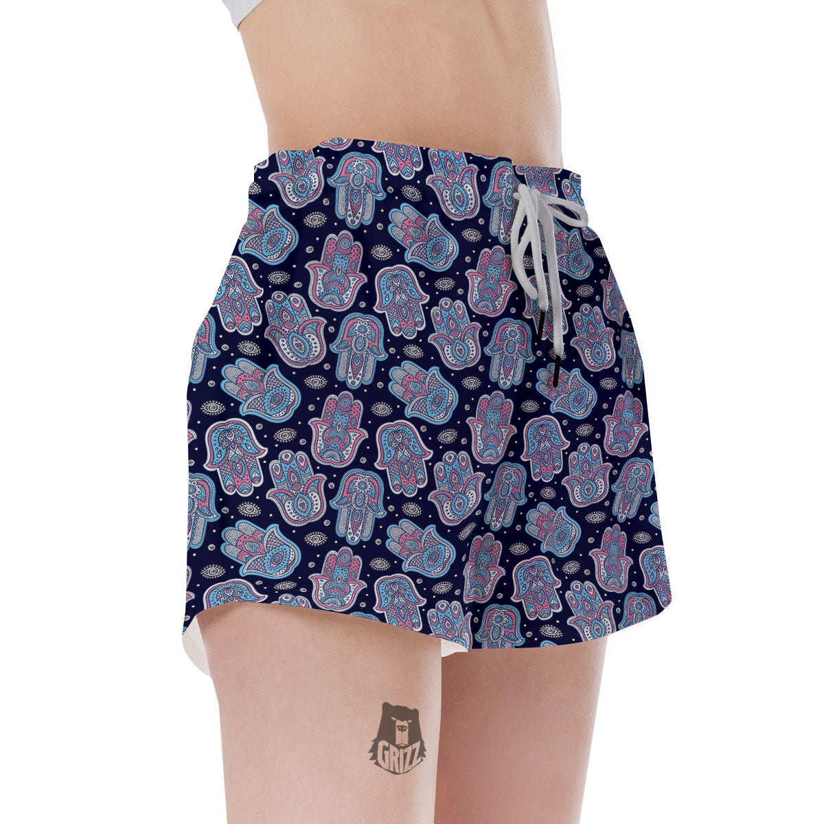 Hamsa Boho Print Pattern Women's Shorts-grizzshop
