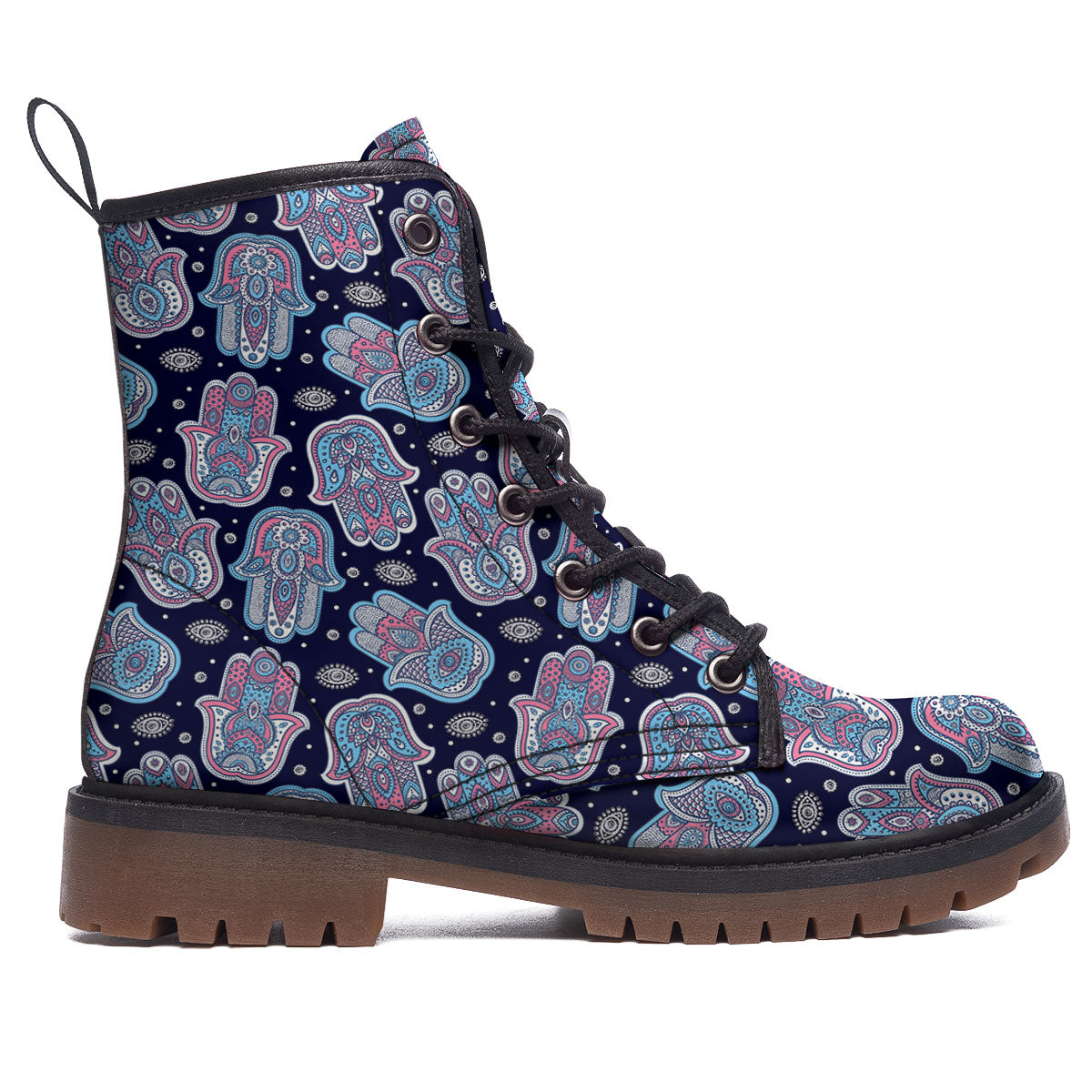 Hamsa Boho Print Pattern Work Boots-grizzshop