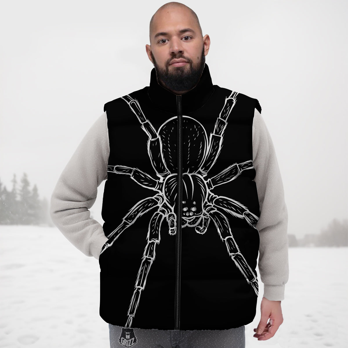 Hamsa Elephant Mandala Print Down Vest
