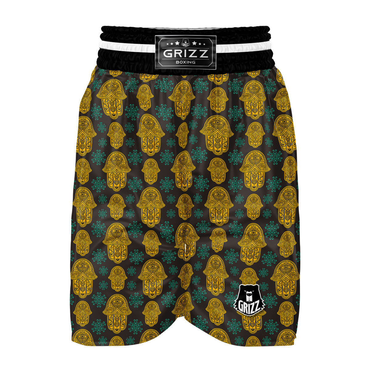 Hamsa Evil Eye Print Pattern Boxing Shorts-grizzshop