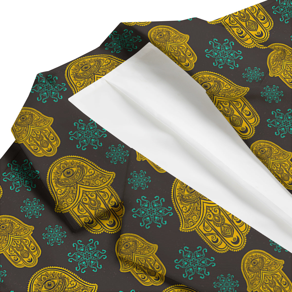 Hamsa Evil Eye Print Pattern Men's Blazer-grizzshop