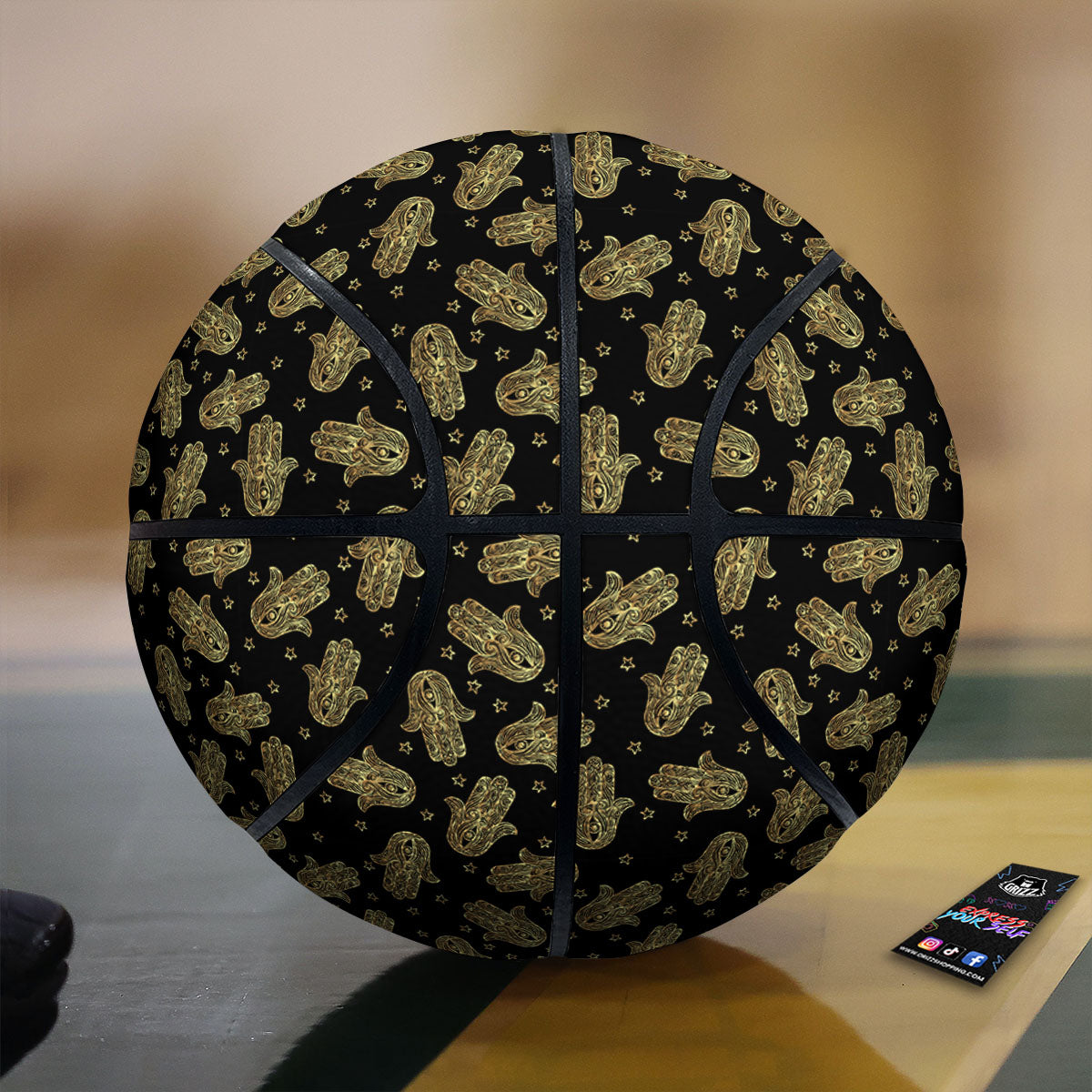 Hamsa Gold Print Pattern Basketball-grizzshop